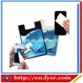 Christmas promotional Sticky Adhesive silicone Cell Phone Card Holder With Cleaner